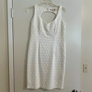 Textured White Sheath Dress